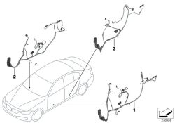 Juego de cables lado del acompañante OEM 61129326437 para BMW F30, F80 M3 LCI, F31, F31 LCI. Original BMW.
