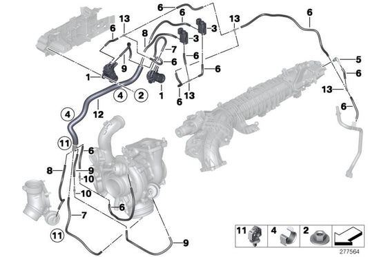 Protector térmico OEM 11658518875 para BMW F30, F31, F32, F33, F34, F36, F07, F10, F11, F06, F12, F13, F01, F25, F26, F15, F16. Original BMW.