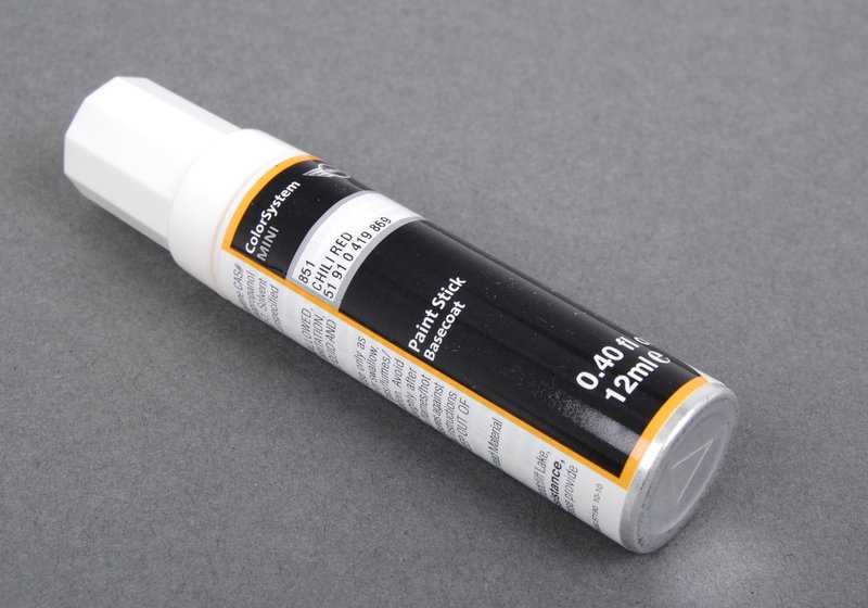 Rotulador de retoque color rojo Chili OEM 51910419869 para MINI {R55, R56, R57, R58, R59, R60, R61, F54, F55, F56, F57, F60}. Original MINI.
