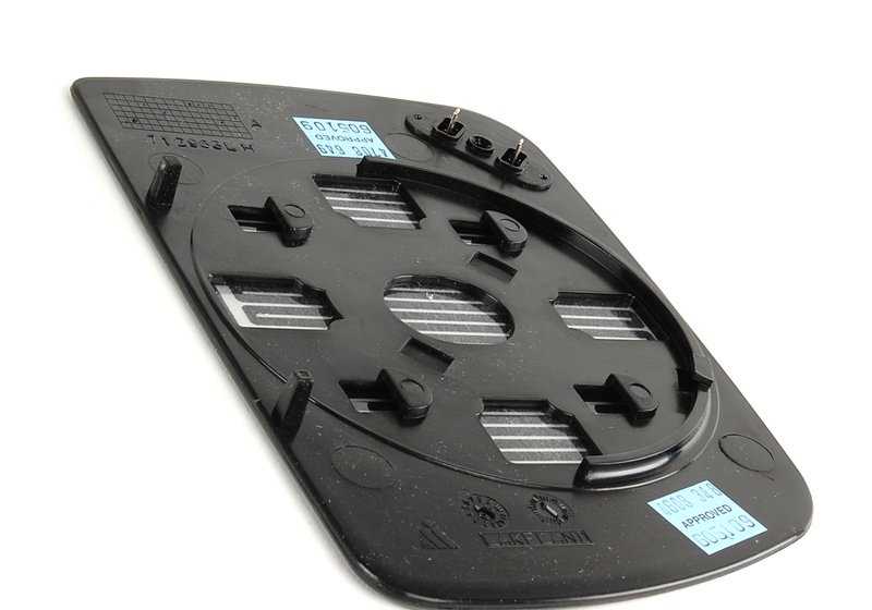 Cristal de espejo calefactado plano izquierdo para BMW E53 (OEM 51168408797). Original BMW.