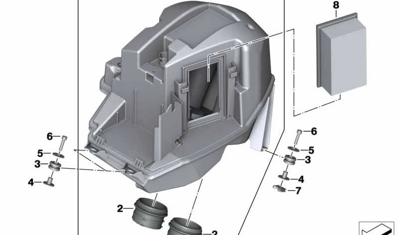 Caixa de filtro de ar OEM 13717678274 para motocicletas BMW F 800 GT, F 800 S, F 800 ST, F 800 R. Original BMW Motorrad.