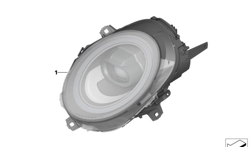 Faro delantero LED AHL izquierdo OEM 63118737597 para MINI F54 Clubman LCI, F55, F56, F56 BEV, F57 Cabrio. Original MINI.