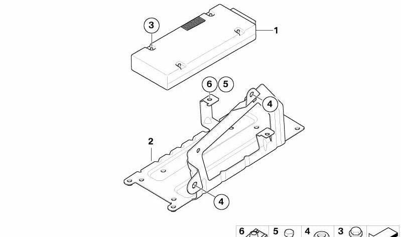 Soporte unidad de control telemática OEM 84103411926 para BMW E83, E83N. Pieza original BMW.