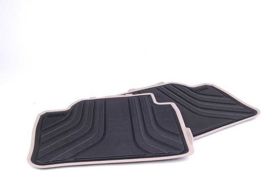 Tapis arrière toutes saisons OEM 51472220142 anthracite/beige pour BMW 3' F30, F31, F80 M3, 4' F36 Gran Coupé... et plus encore. Véritable BMW.