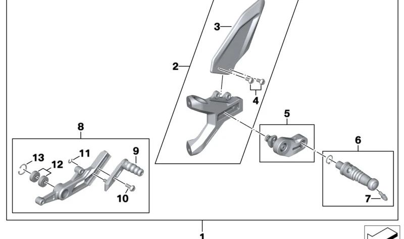 Reposapiés izquierdo OEM 46717924531 para moto BMW M 1000 RR (K66) 2020-2022. Original BMW Motorrad.