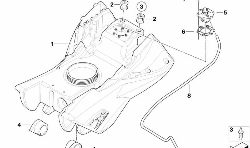 OEM Gummischicht 16112350066 für BMW F 650 GS, F 650 GS Dakar, G 650 GS, G 650 GS Sertão Motorräder. Original BMW Motorrad.