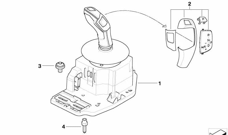 Sélecteur de mars pour BMW E60N, E61N, E63N, E64N (OEM 61319213651). BMW d'origine