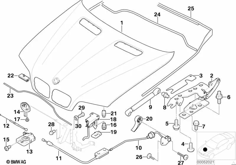Cabo Bowde da ativação do CAPO para BMW E53 (OEM 51238408134). BMW original