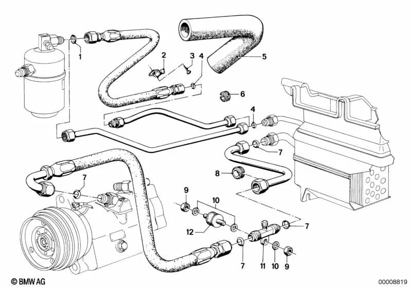 Pasamuros de goma para varios modelos/series de BMW (OEM 63128071754). Original BMW