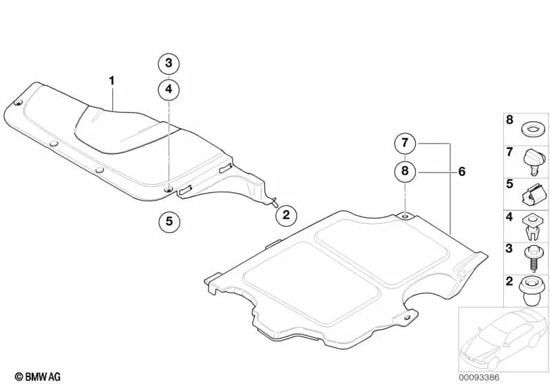 Center Cover for BMW 7 Series E65, E66 (OEM 17117510908). Original BMW.