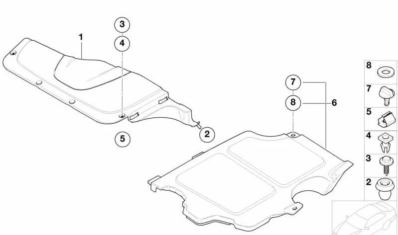 Grapa de fijación OEM 51718204921 para BMW E46 (316i, 316Ci) modelos entre 1998 y 2006. Ideal para fijar piezas del motor y carrocería. Original BMW.