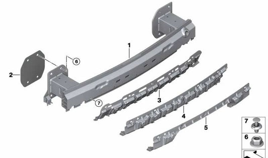 Soporte trasero de fijación OEM 51127429449 para BMW G06. Original BMW.