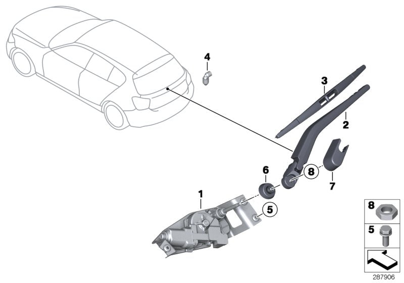 Rear windshield windshield rubber cover OEM 61617241983 for BMW F20, F21. Original BMW.