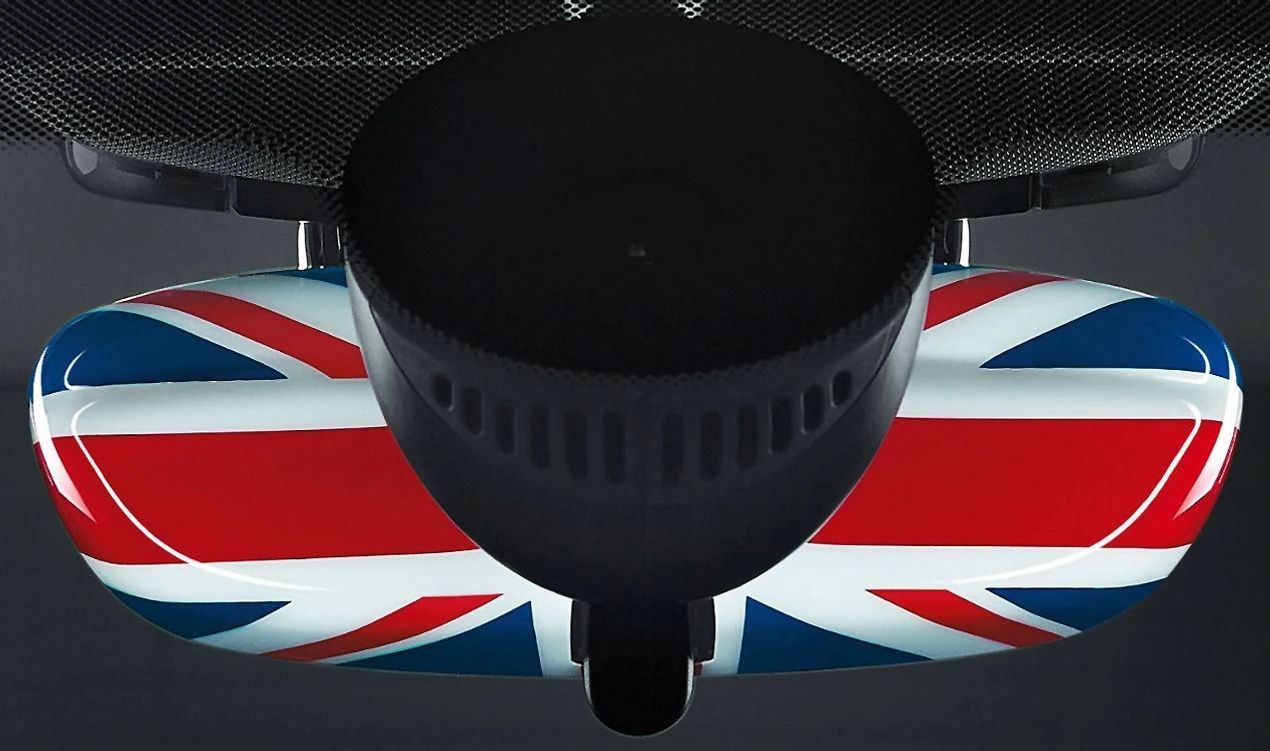Cubierta retrovisor interior Union Jack OEM 51162353709 para MINI F56, F55, Clubman F54, Cabrio F57, Countryman F60... y más. Original MINI.