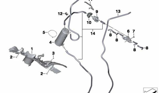 Soporte válvula de ventilación OEM 16138551288 para motos BMW S 1000 RR, S 1000 R, S 1000 XR. Original BMW Motorrad.