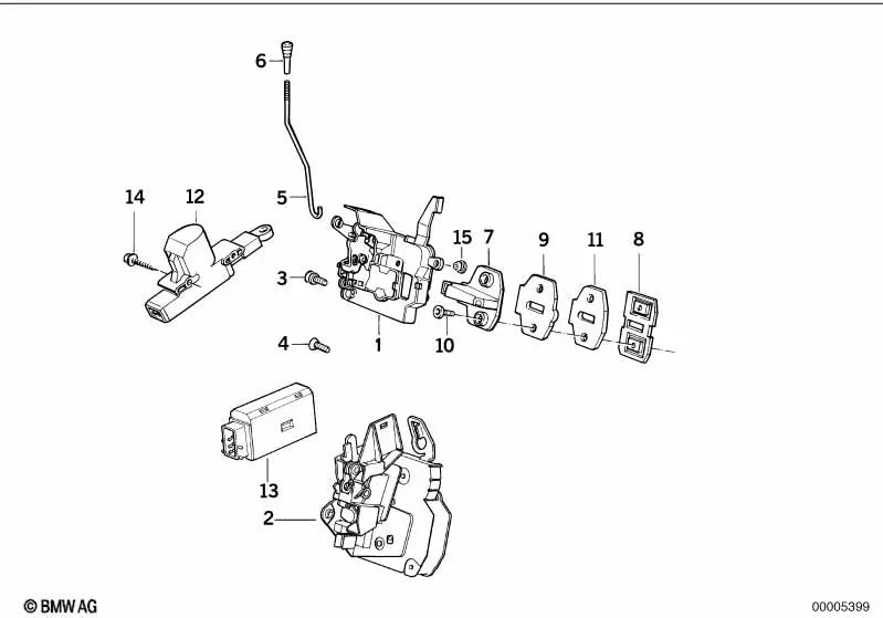 Levier gauche pour BMW E34 (OEM 51211946391). BMW d'origine