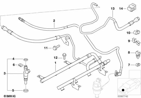Tubería de admisión OEM 13311407982 para BMW Z8 E52. Original BMW.