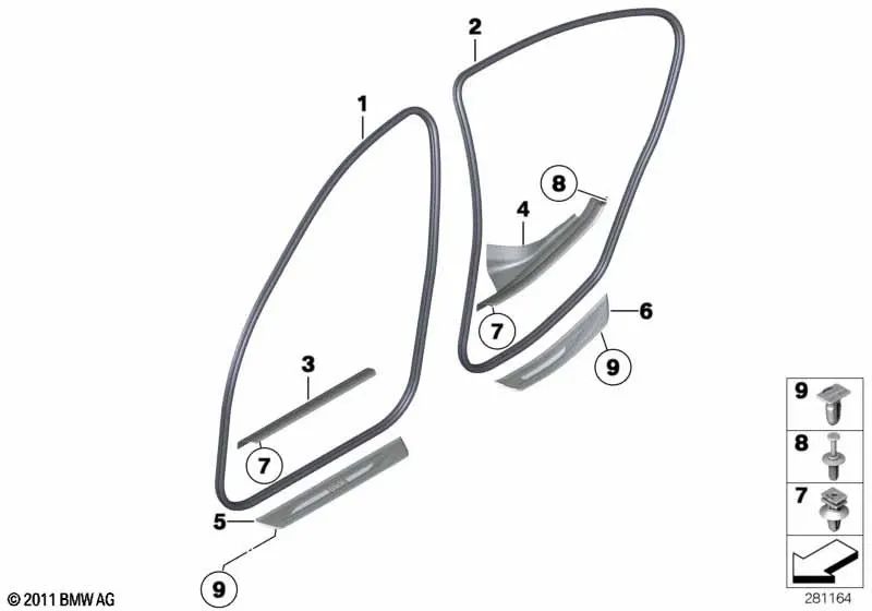 Vordereingangsleiste für BMW F10, F11, F18 (OEM 51479196815). Original BMW