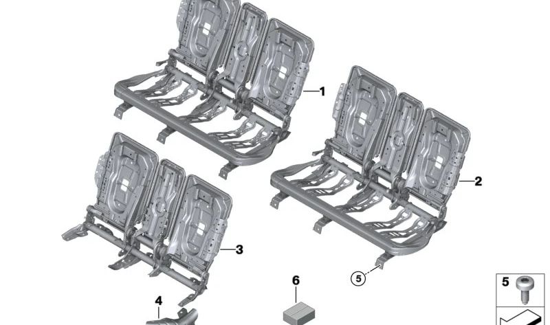 Juego de tornillos alomados M10X14 OEM 52207432598 para BMW X1 U11, X2 U10, MINI R50, R53, Cabrio R52, Countryman F60... y más. Original BMW y MINI.