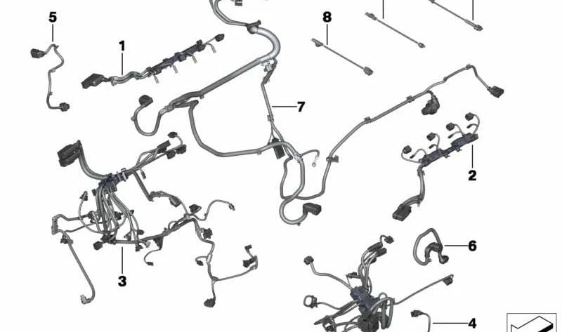 OEM 12518654756 Sensores de cabos para BMW F07, F10, F11, F06, F12, F13, F01, F02. BMW original.