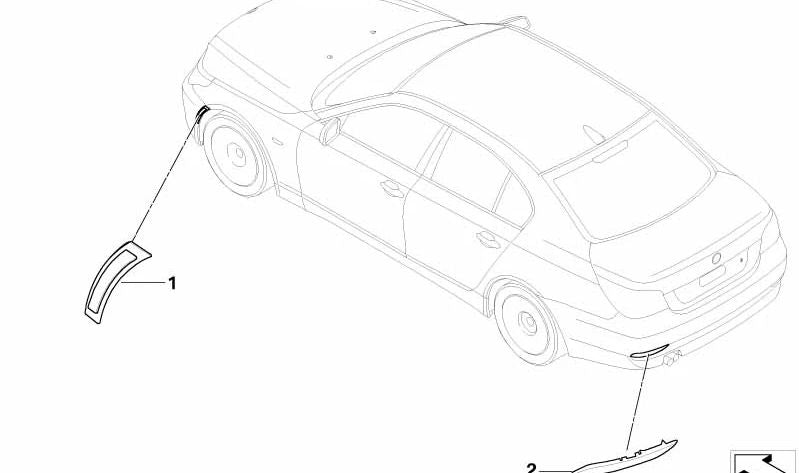 Reflector lateral izquierdo OEM 63147839087 para BMW E60, E61. Original BMW.