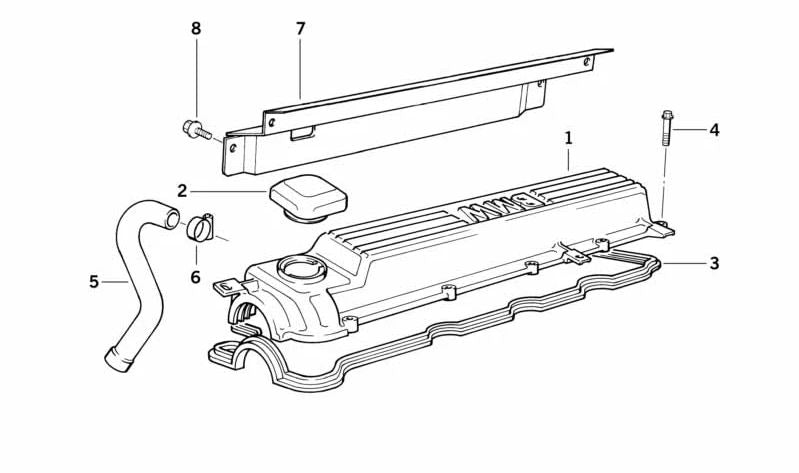 Junta perfilada OEM 11122243922 para BMW E34 y E36. Compatible con tapa de culata. Original BMW.