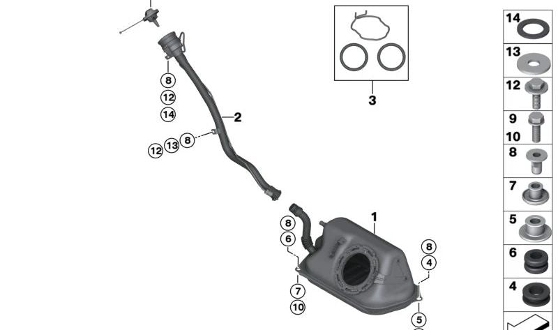 OEM fuel tank 16117391827 for BMW I3 (I01, I01N). Original BMW.