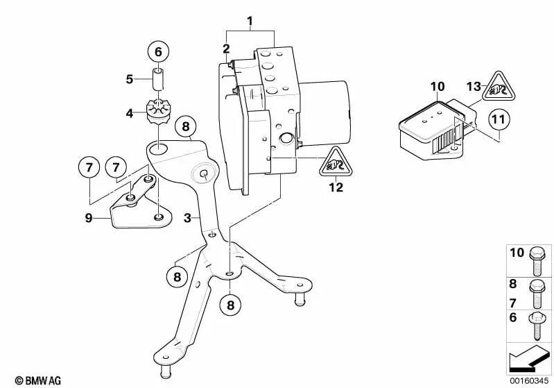 DXC control mechanical repair kit OEM 34526783369 for BMW 5 Series E60, E61 LCI. Genuine BMW.