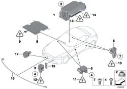 Estera sensor de identificación de asiento acompañante OEM 65779153118 para BMW E81, E87, E82, E88, Z4 E89. Original BMW.