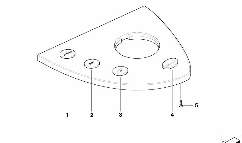 DSC OFF OEM button 61317839116 for BMW E60, E61, E63, E64. Original BMW.