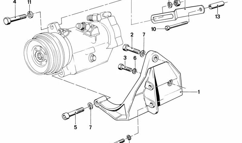 Tubo de aire acondicionado OEM 64521261305 para BMW E12. Original BMW.