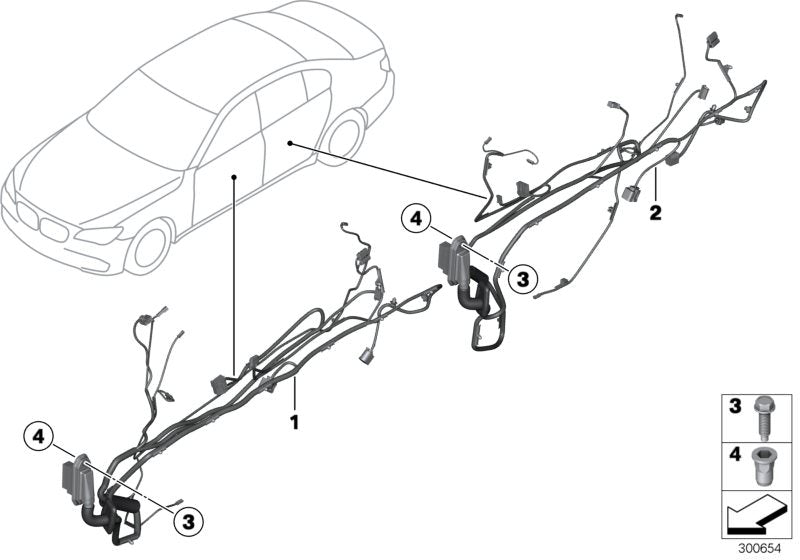 Cablaggio della porta sinistra OEM 61129237084 per BMW F10 e F11 (520D, 520i, Efficienza Dinamica) 2010-2013. BMW originale.