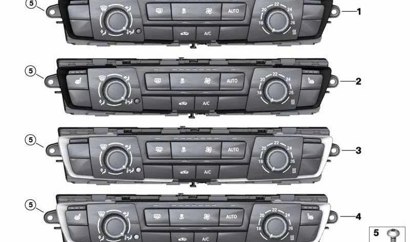 Unità di controllo del condizionamento dell'aria per BMW 2 F22 Series, F23, 3 F30 Series, F31, F34, F35, 4 F32, F33, F36 (OEM 64119287344). BMW originale