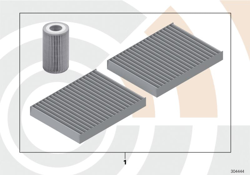 Kit de inspección con filtro de aceite y microfiltros OEM 88002334983 para BMW E60, E61, E63 y E64. Compatible con motores 525d. Original BMW.