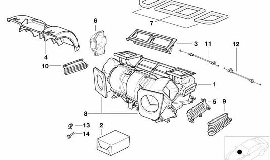 Conducto de ventilación OEM 64118385561 para BMW E39, E53. Original BMW.
