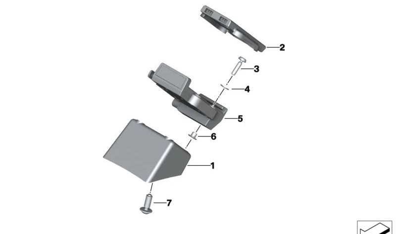 Supporto browser OEM 77525A64DC0 per BMW Motorrad R 18 B, R 18 Trancontinental. BMW MOTORAD originale.