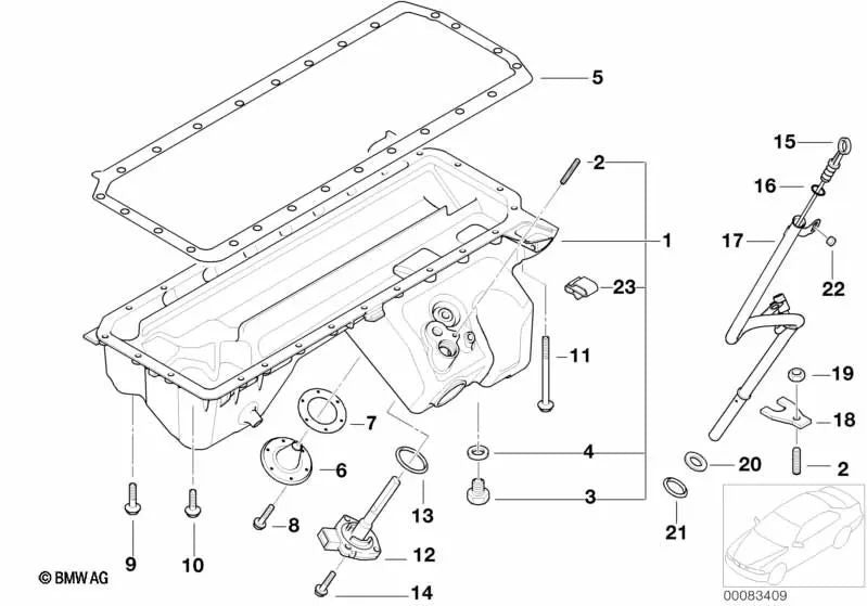 Ölmessstange für BMW E46 (OEM 11437834784). Original BMW