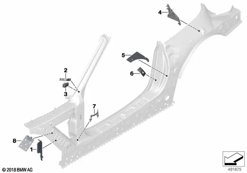 Pieza de forma para entrada delantera izquierda OEM 41217453749 para BMW Z4 G29. Original BMW.