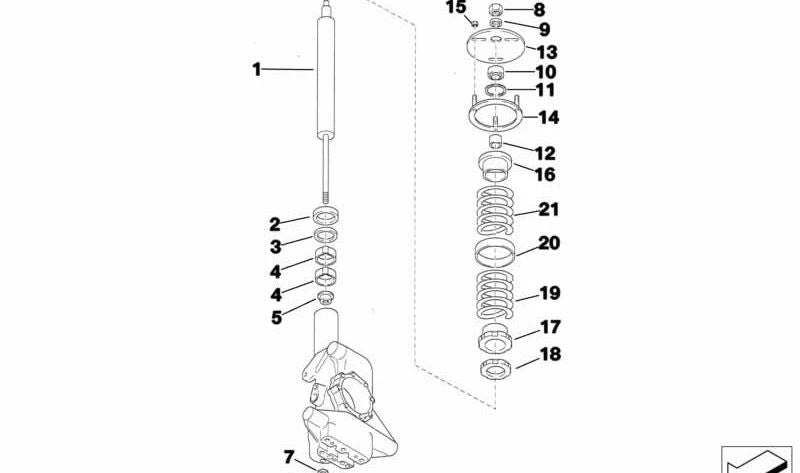 Guide de support de suspension avant 3133222219 pour BMW E46, E83, E85, E86. BMW d'origine.
