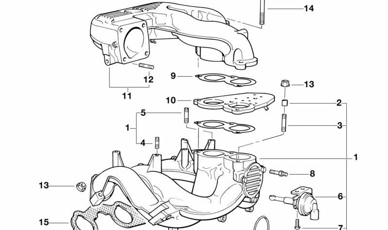 Junta sin amianto OEM 11611734683 para BMW E30, E36, E34, Z3 (316i con motor M40). Pieza original BMW. Ideal para sellado en sistema de admisión.