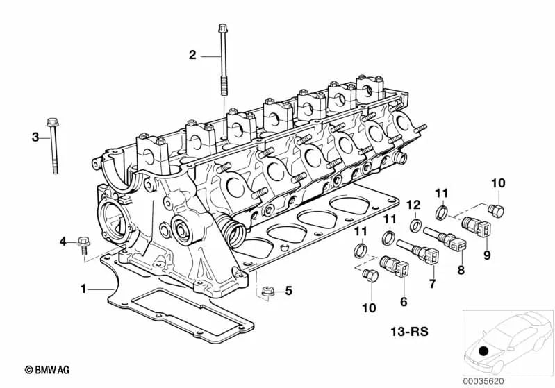 Jogo de parafusos para bunda para BMW E36, E46, E34, E39, E60, E61, E38, E65, E83, E53 (OEM 11129067790). BMW original