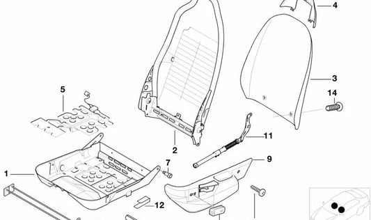 OEM 52108399599 Fixing Party for BMW Z3 E36 {Z3 1.8, 1.9, 2.0 Models CJ11, CH71, CH72, CH81, CH82, CM11, CM12, CL31, CL32, CL41}. Original BMW.