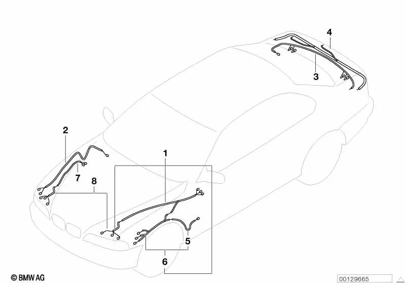 Cables de reparación para portamaletas OEM 61116936274 para BMW Serie 5 E39 (05/1996 - 12/2003). Original BMW.