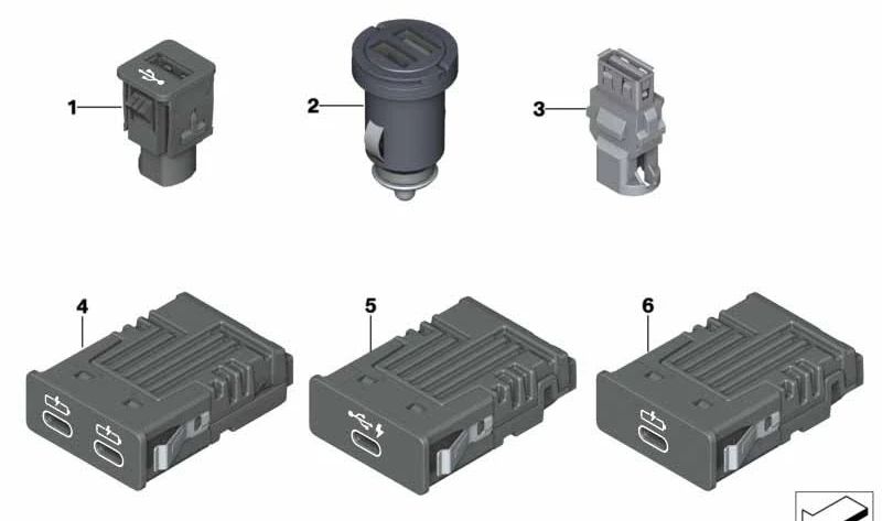 ** Módulo de conexão USB 84109368857 para BMW G11, G12. BMW original.