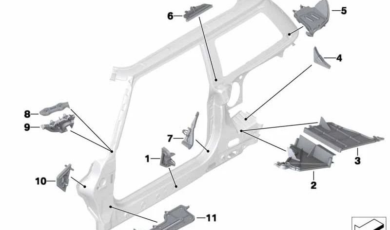 Embellecedor interior pilar D derecho OEM 41212752564 para MINI R56, R55, R57. Original MINI.