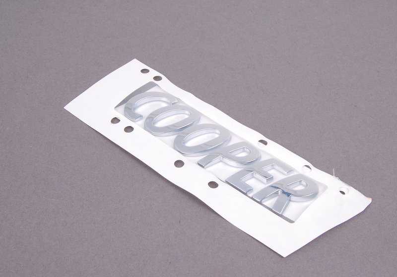 Inscripción "Cooper" OEM 51142755617 para MINI R50, R53, R56, F56, F55, Clubman R55, F54, Cabrio R52, R57, Coupé R58, Countryman R60, F60... y más. Original MINI.