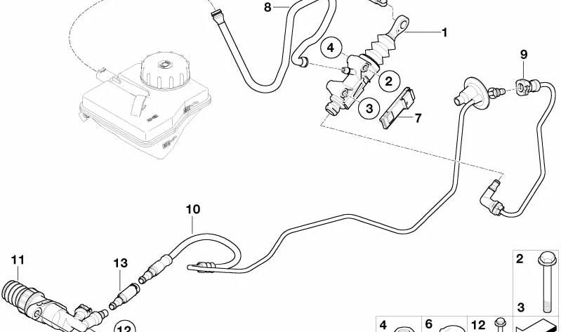 Tubería de presión de embrague OEM 21527511269 para MINI R50 Cooper, One 1.6i... y más. Original MINI.