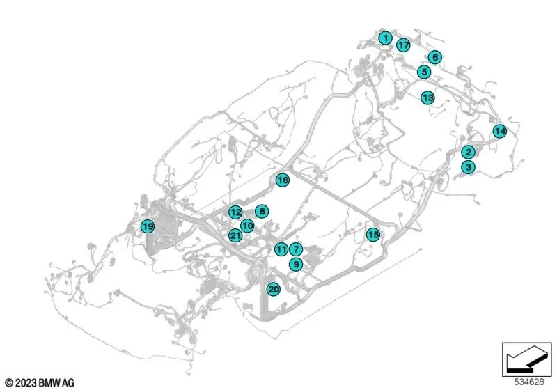 BMW Body for BMW 3 G20 Series, G21, G28, G80, G81, 4 G22, G23, G26, G82, G83, Série 8 G14, G15, G16, X5 F95, G05, G18, X6 F96, G06, X7 G07, XM G09 (OEM 61139142904). BMW original.