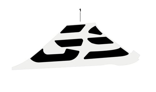 OEM 511541960 right tank cover decoration for BMW G 310 GS (K02) from 10/2019. Original BMW Motorrad.