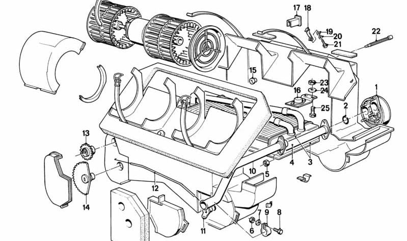 Radiador de calefacción OEM 64111359491 para BMW E21, E12, E24. Original BMW.